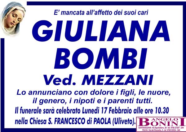GIULIANA BOMBI Ved. MEZZANI