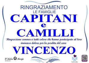 VINCENZO CAPITANI – Ringraziamento