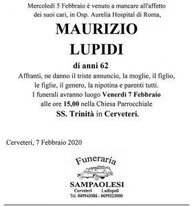 MAURIZIO LUPIDI di anni 62