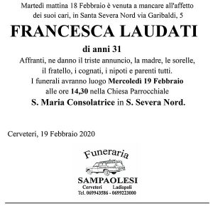 FRANCESCA LAUDATI di anni 31