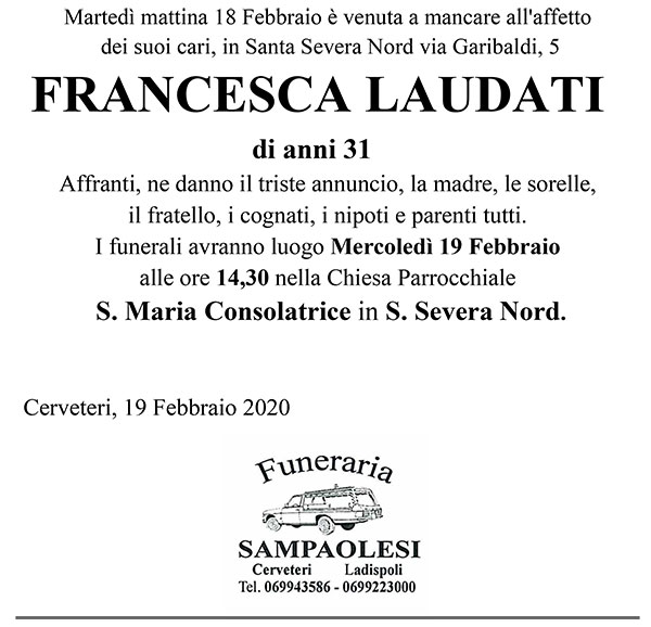 FRANCESCA LAUDATI di anni 31