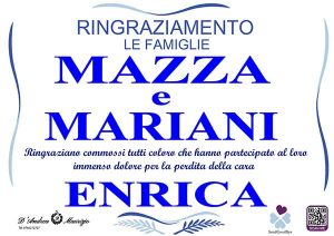 ENRICA MAZZA – Ringraziamento