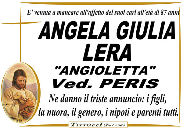 ANGELA GIULIA LERA "ANGIOLETTA" – Ved. PERIS