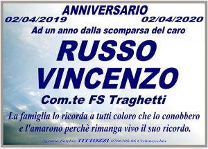 VINCENZO RUSSO Com.te FS Traghetti – Anniversario