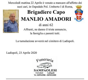 Br. Capo MANLIO AMADORI di anni 62