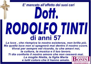 Dott. RODOLFO TINTI di anni 57