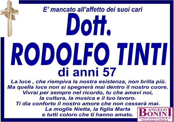 Dott. RODOLFO TINTI di anni 57
