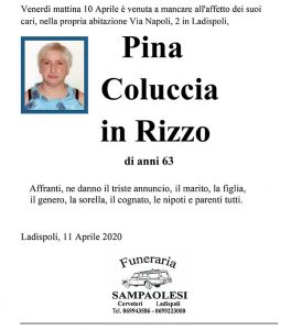 PINA COLUCCIA in RIZZO di anni 63