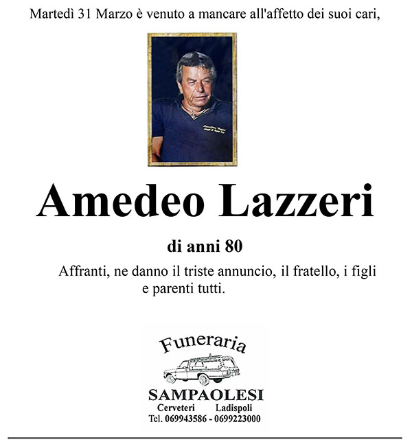AMEDEO LAZZERI di anni 80