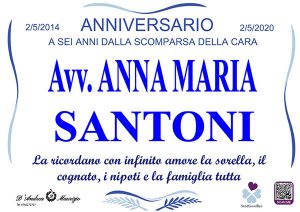Avv. ANNA MARIA SANTONI – Anniversario