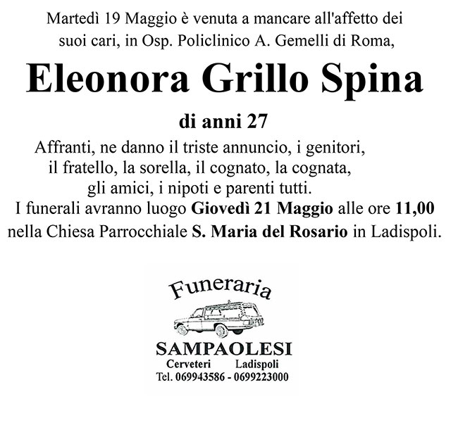 ELEONORA GRILLO SPINA di anni 27