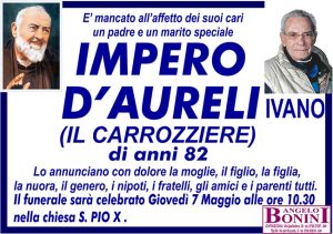 IMPERO D’AURELI (IVANO IL CARROZZIERE) di anni 82
