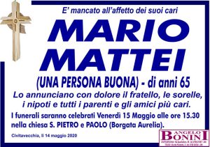 MARIO MATTEI (Una persona buona) di anni 65