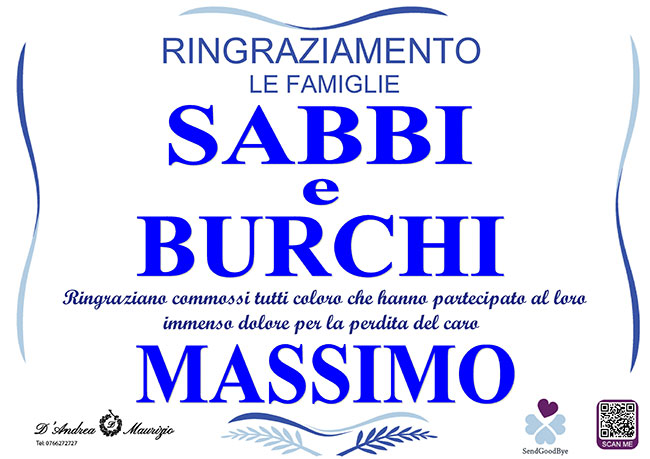 MASSIMO SABBI – Ringraziamento