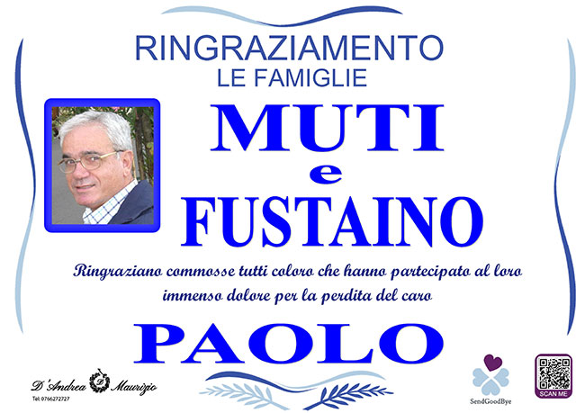 PAOLO FUSTAINO – Ringraziamento