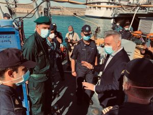 Guerini visita cacciamine Numana dopo ritrovamento motopesca