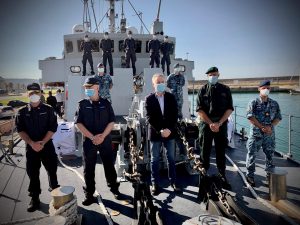 Guerini visita cacciamine Numana dopo ritrovamento motopesca