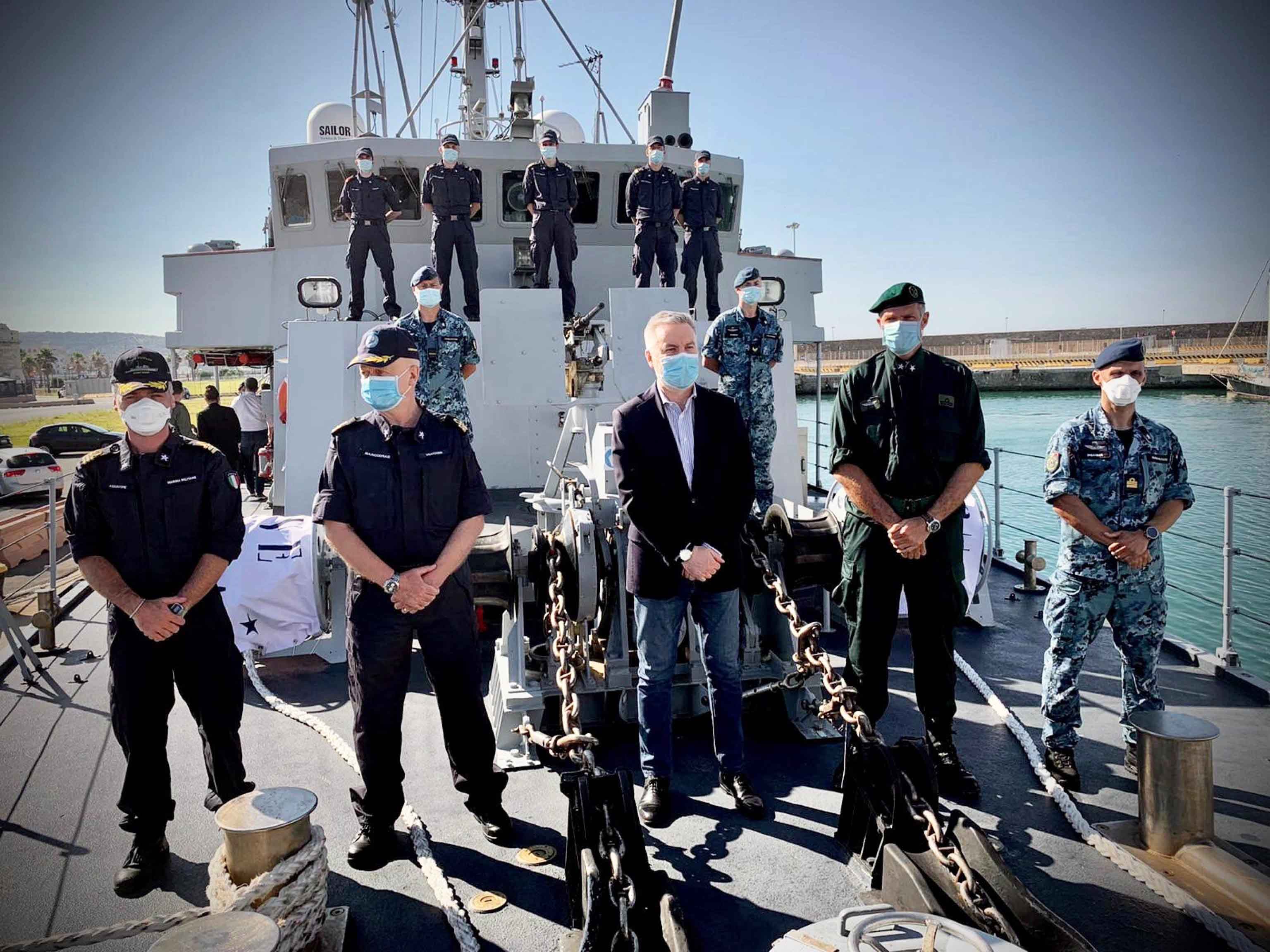 Il ministro  Guerini in visita al porto di Civitavecchia