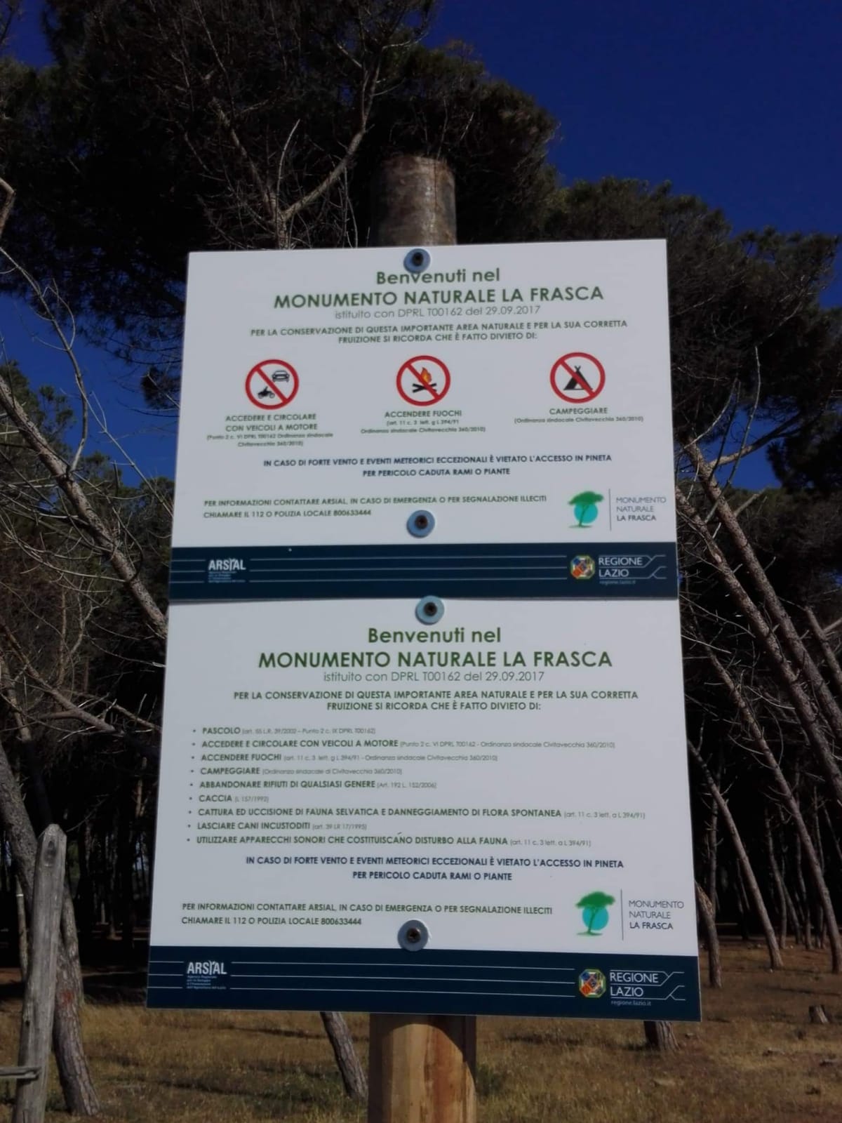 Monumento Naturale La Frasca, frequentatori e Lipu denunciano atti vandalici
