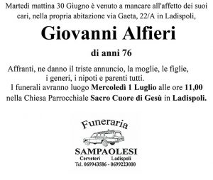 GIOVANNI ALFIERI di anni 76