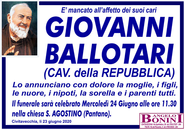 GIOVANNI BALLOTARI (Cav. della Repubblica)