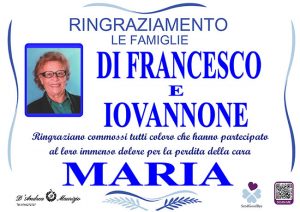 MARIA DI FRANCESCO – Ringraziamento