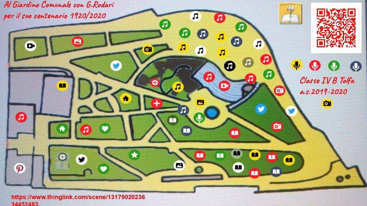 Un poster interattivo raffigurante la mappa del giardino comunale