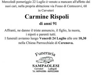 CARMINE RISPOLI di anni 91