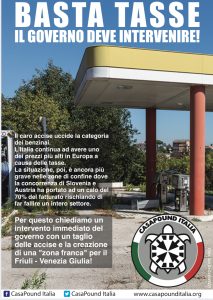 Benzinai, azione dimostrativa di CasaPound in tutta Italia