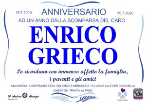 ENRICO GRIECO – Anniversario