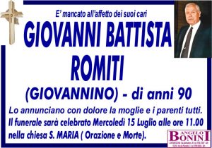 GIOVANNI BATTISTA ROMITI (GIOVANNINO) di anni 90