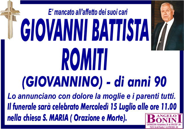 GIOVANNI BATTISTA ROMITI (GIOVANNINO) di anni 90