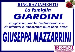 GIUSEPPA MAZZARRINI – Ringraziamento