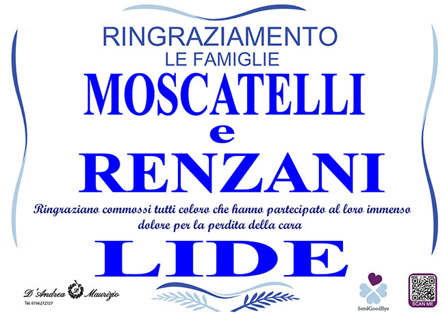 LIDE MOSCATELLI – Ringraziamento