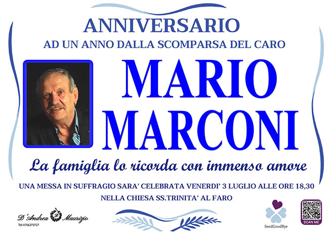 MARIO MARCONI – Anniversario