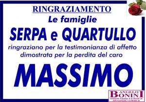 MASSIMO SERPA – Ringraziamento