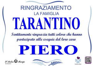 PIERO TARANTINO – Ringraziamento