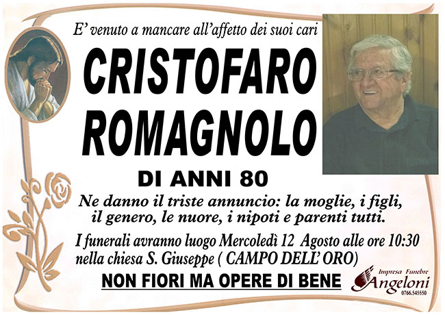 CRISTOFARO ROMAGNOLO di anni 80
