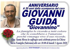 GIOVANNI GUIDA “GIOVANNINO” – Anniversario