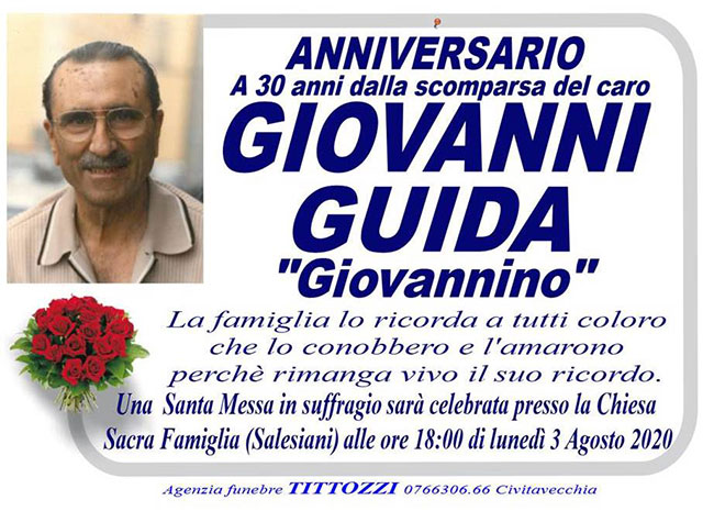GIOVANNI GUIDA “GIOVANNINO” – Anniversario