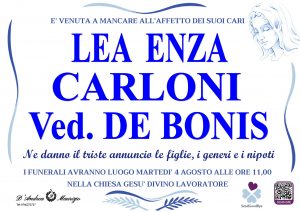 LEA ENZA CARLONI ved. DE BONIS