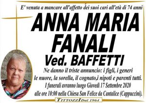 ANNA MARIA FANALI ved. BAFFETTI