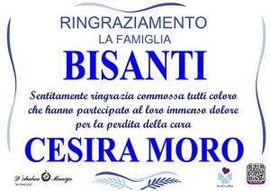 CESIRA MORO – Ringraziamento