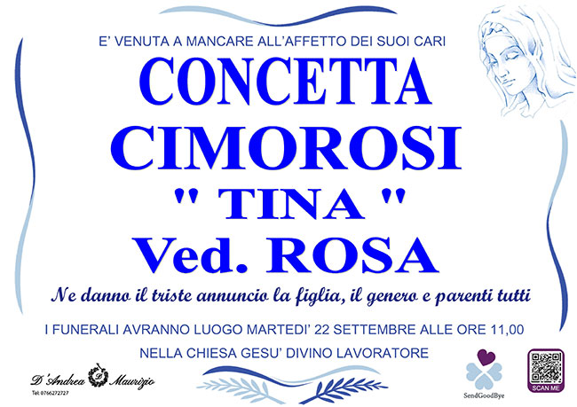 CONCETTA CIMOROSI “TINA” ved. ROSA