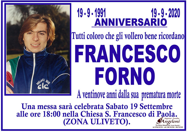 FRANCESCO FORNO – Anniversario