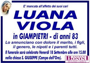 LUANA VIOLA in GIAMPIETRI di anni 83
