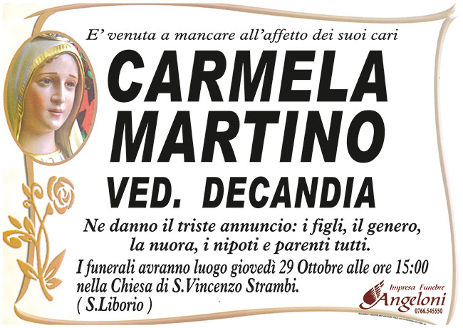 CARMELA MARTINO ved. DECANDIA