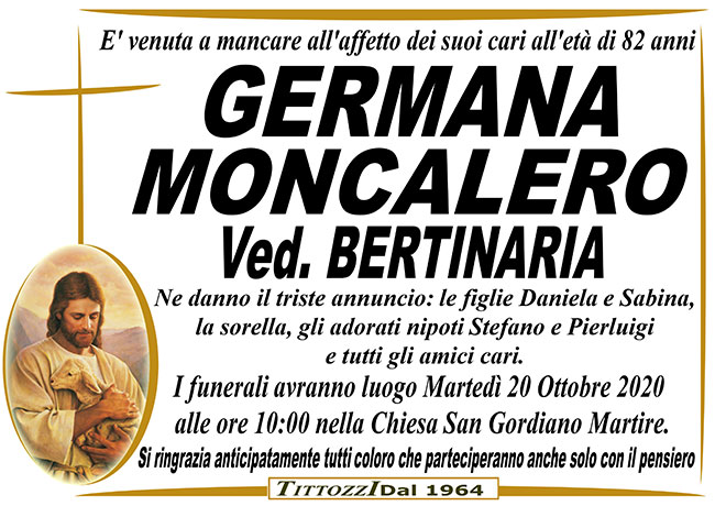 GERMANA MONCALERO ved. BERTINARIA