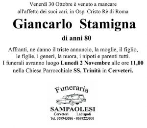GIANCARLO STAMIGNA di anni 80
