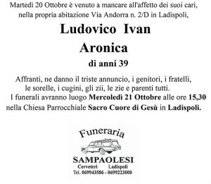 LUDOVICO IVAN ARONICA di anni 39